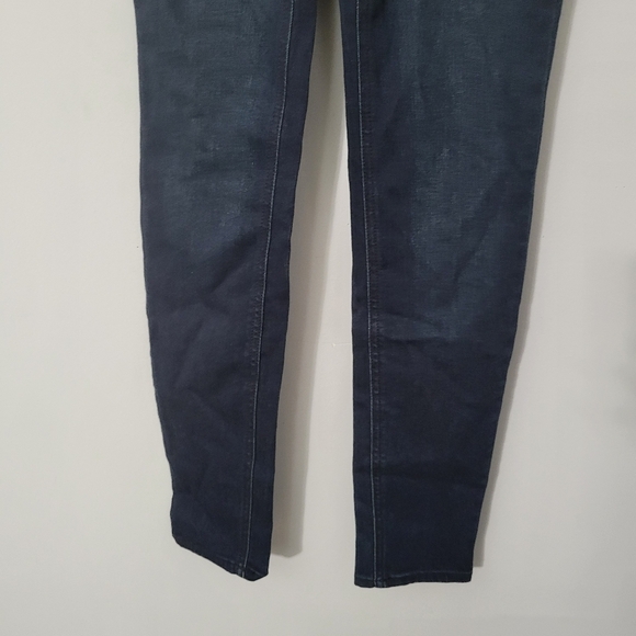 Indigo Blue Dark Wash Slim Straight Maternity Secret Belly Jeans - Picture 6 of 16